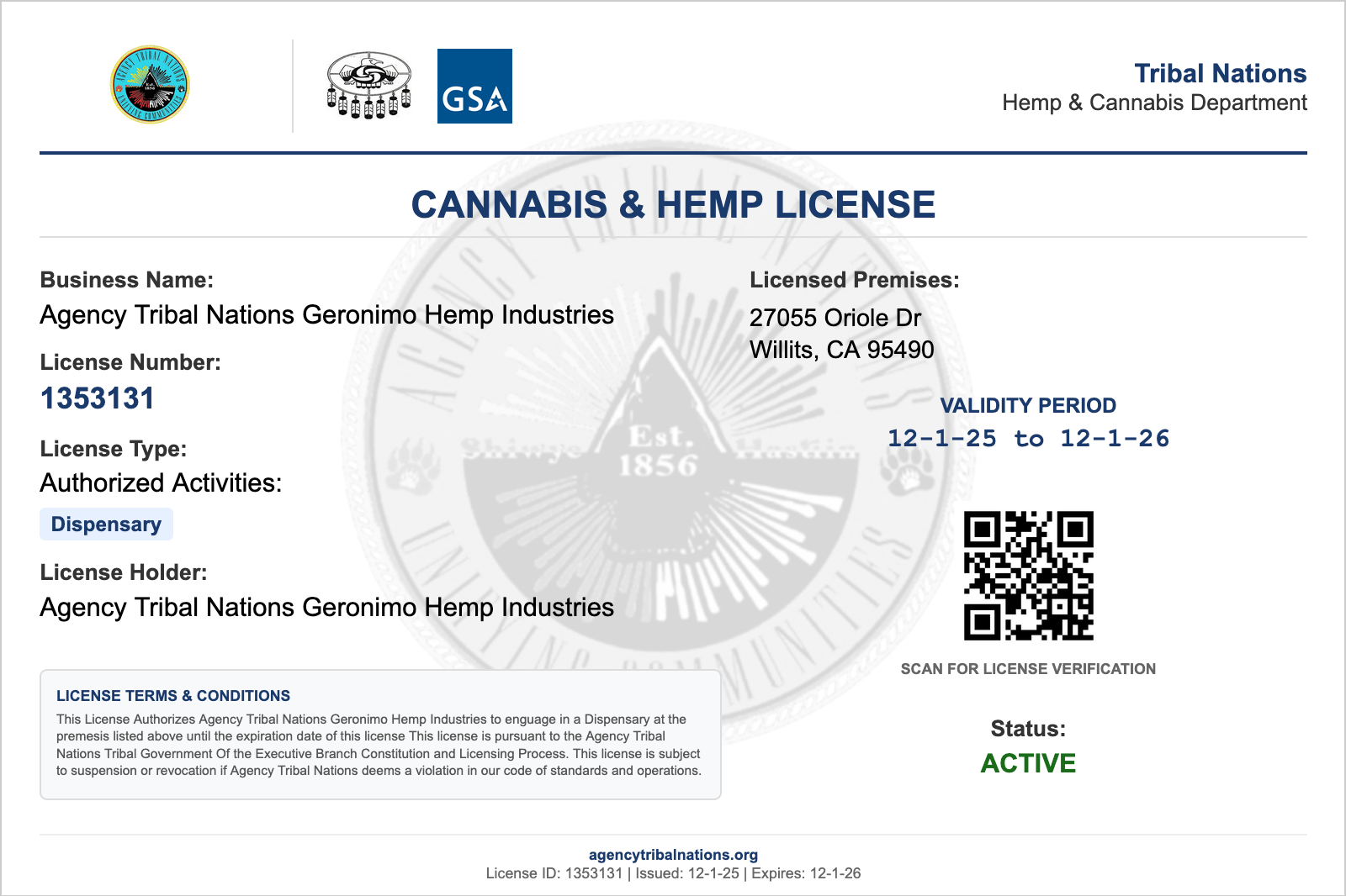 Cultivation License